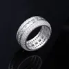 Mężczyźni Diamond Pierścionki Zaręczyny Obrączki Męskie Iced Out Ring Gold Silver Love Pierścień Biżuteria Mężczyzna Moda Akcesoria Nowy