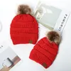 Caps Moda Autumn Winter Warm Plus Fuffy Ball Cap Knit Outdoor Earmaffs Chap￩u de l￣ para crian￧as e adultos