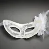 Maschera per feste sexy Nero Bianco Rosso Oro Blu Donne Maschere veneziane con piume per un ballo in maschera Maschere di fiori in pizzo DBC BH3981