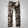 Man Cargo Spodnie Wojskowe styl Tactical Army Spodnie Pocket Joggers Proste luźne Worki Spodnie Kamuflaż Spodnie Mężczyźni Ubrania