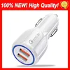 100% Fit Car USB Charger QC 3.0 charge rapide 3.1A Chargeur de voiture à charge rapide Double USB Charge rapide téléphone pour téléphone portable Hot Mobile Car Charger