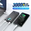 33W 65W 30000mAh Big Capacity Power Bank USB C PD Quick Charging Portable External Battery Charger for iPhone Xiaomi Huawei Laptop