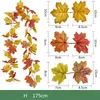 Artificial Maple Leaf Vine 180cm Maple Leaf Rattan Autumn Yellow Leaf Hanging Decoration Halloween Thanksgiving Fake Leaves