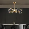 New luxury copper crystal chandelier living room bedroom restaurant crystal molecular lamps decoracion salon home decor lights