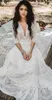 Flowy Chiffon Lace Beach Boho Wedding Dresses Modest Inbal Raviv Vintage Crochet Lace V-Neck Summer Holiday Country Bridal Dress