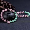 Bracelets de charme pierre naturelle fraise cristal cristal vert aventurine bracelet rond perles d'énergie cadeau pour son yoga mala bracelets1