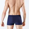 95% bambusowy włókno oddychające bielizna męska Mid Waist Boxer Shorts Etui Lód Slik Gwintowane majtki Boxer Para Hombre 3 sztuki LOT LJ201109