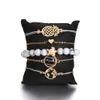 5 teile/satz Silber Manschette Armbänder Weibliche Nette Einfache Karte Ananas Herz Quaste Geflecht Armband Schmuck Set Hypoallergen Geschenk