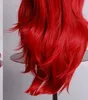 Ailiade Długie faliste peruki syntetyczne z grzywką Czerwone 12 Kolory odporne na ciepło Włókno dla kobiet Cosplay