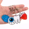 NIEUW ORGAN HART Keychain Brain Eyes Tooth Key Chain Vrouwen en mannen schattige anime cartoon Kids Key Ring Gift Porte Clas