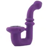 U-Shaped Silicone glass Pipe Dry Herb Unbreakable and Portable Water Percolator Bong twisty glass blunt smoking pipes