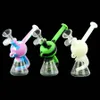 Glow In Dark Glass Rury Silikonowe Bong Rury wodne Dym Bongs Dab Rigs Dymanie Bublers Hemisferical Butelka, w tym akcesorium Łatwy do czyszczenia