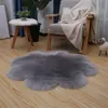 Lange haar Effen tapijt Woonkamer Deco Kunstmatige Huid Bloemvorm Fluffy Mat Pad Antislip Stoel Sofa Cover Area Tapijten 9090cm