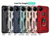 Shockside Armor Kickstand Phone Fodraler för Google Pixel 5 5A 4 3A XL 4A 5G Case Magnetisk Ringhållare Baklucka