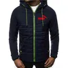 2020 New Fashion Hoody Spliced Jacket Printed PU Men Hoodies Sweatshirts Casual Coat Hooded Zip Cardigan Plus Fleece S-2XL