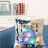 Poduszka LED Cover Luminous Linen Pillow Covers Light Poduszka Poduszka Południowa Dekor świąteczna