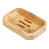 Natural Bambus Holzseife Schalen Halter Duschseife Schalen Teller Tablett Kiste Hülle für Badezimmer Küchenschwämme Zubehör