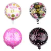 Décor de fête d'anniversaire imprimé ballons ronds 18 pouces joyeux anniversaire ballon ballons en aluminium enfants jouets ballon gonflable BH4006 TQQ