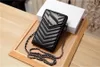 womens designer Card holders top quality leather women wallets Black organize sling bags Striped cell phone bags Hasp 17.5cm