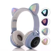 Kulaklık Kedi Kulak LED Kablosuz Bluetooth kulaklık Çocuk Kulaklıklar Parlayan Hafif Handfree Kulaklık Oyun Kulaklıklar PC için