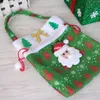 Sacchetto di caramelle natalizie Cartone animato in tessuto non tessuto Babbo Natale Pupazzo di neve Rosso Verde Borsa regalo per gioielli Borsa per snack natalizi per bambini