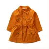 Automne hiver vêtements pour enfants Tench manteaux pardessus bébé fille coupe-vent mode couleur unie haut pour 1-7 ans enfants