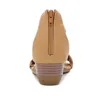 Nuove donne sandali con zeppa zeppe peep-toe ragazze sandali romani basso coclea scarpe eleganti con donna casual taglia # 36-421