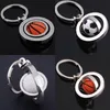 3D Sports Rotating Football Key Ring Basketball Souvenirs Golf Pendant Metal Gift Hip Hop Jewelry