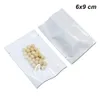 6x9 cm Clear / White Open Top Poly Plastic Warmte Afdichting Food Grade Tassen Vacuüm Poly Pouch voor zaden Kruiden met traan