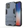 Hybride Kickstand Anti Shock Defender Armor Case TPU + PC Cover voor iPhone 12 5.4 6.1 6.7 11 PRO MAX 6 7 8 PLUS XR XS MAX 50PCS /