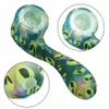 Glow in the dark silicone glass pipe for 7 word shape smoking pipes with Hidden Bowl Piece Bent Spoon Type Unbreakable Luminous