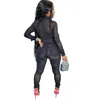 Kvinnor Set Mesh Tee Toppar Jogger Sweat Suits Active Wear TrackSuit Two Piece Set Fitness Outfits Matching Set Set037