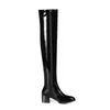 Boots 2021 Plus Big Size 31-45 Stretch Leather Black Apricot Red White Zip Sexy Over The Knee Thigh High Winter Women Boot X16881