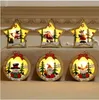 Christmas led light string decorations wooden luminous pendants Christmas tree decoration pendants Christmas gifts wooden pendants