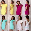 Hot Sale Fashion Butterfly Sleeve Straight Dress 2020 Summer Womens Sexig Backless Casual Beach Mini Party Club Dresses Plus Storlek