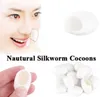 100pcs biologique en soie naturelle Cocons Peeling Silkworm Balles du visage Soins de la peau Gommage purifiant acné Anti Aging Blanchiment soie boule