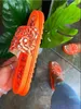 Venta caliente: zapatillas de plataforma plana para mujer Sandalias de verano Zapatos Diapositivas para la casa Zapatos casuales para interiores y exteriores Chanclas de ocio Moda para mujer Beac