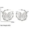 Trendy New Simple Hollow Butterfly Bamboo Hoop Ohrringe für Frauen Silber Farbe Geometrische Ohrringe Punk HipHop Schmuck177l