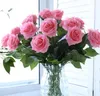Rose Fiori finti Real Touch Materiale Fiore artificiale Decorazione di nozze per la casa Regalo di San Valentino 43cm 24 Disegni BT208