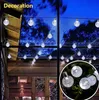 30 лампочек LED гирлянд солнечных батареях Водонепроницаемый Crystal Ball Красочные Lamplight Bubble лампы Наружное освещение Праздник Derocation LSK1354