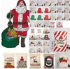 US STOCK Sacchetto regalo di Natale con renne Sacco di Babbo Natale Cotone Protezione ambientale Fascio Bocca Borsa di tela Borsa natalizia alce