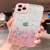 Caixas de silicone macias de glitter bling para 13 12 11 x max 6plus 6splus 8 plus capa de telefone celular com saco de opp