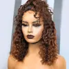 150 Short Bob Ombre Color Bouncy Curly 4x4 Lace Closure Wig Lace Lace Humer Hair Hair Clucked Baby Hair Remy Brazilian2107897