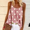 Women's Blouses & Shirts 2021 Summer Sexy O-Neck Sleeveless Blouse Shirt Women Print Loose Hollow Out Tops Lady Off Shoulder Plus Size Blusa