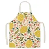 Printed linen apron kitchen cleaning daily apron flower plant printed adult aprons Gedrukt linnen schort15073301