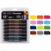 Winsor Newton Promarker 세트 트윈 팁 알코올 기반 마커 펜 6 색 12 색 아티스트를위한 전문 마커 Y20072119092