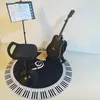 Ковры ковров Music Symbol Piano Key Black White Round Honslip Home спальня коврик украшения 2375