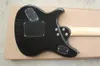 Chitarra elettrica nera lucida personalizzata di fabbrica con pickup HH, tastiera in acero, doppio ponte rock, personalizzabile