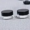 Recipiente de garrafas concentradas transparentes 5ml Nostick Dab Vidro Jarro vazio com tampa preta para cera de erva seca