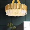 Moderne LED-kristallen kroonluchter voor woonkamer slaapkamer keuken kroonluchters luxe goud ronde ketting lichte armaturen